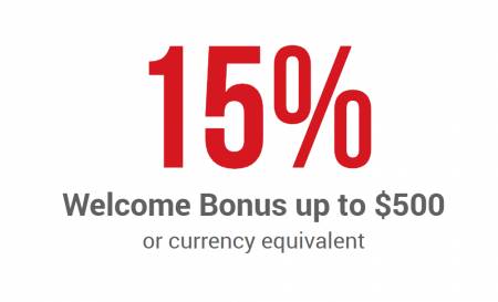 Promotion de bienvenue XM - Bonus de dépôt de 15% jusqu'à 500 $